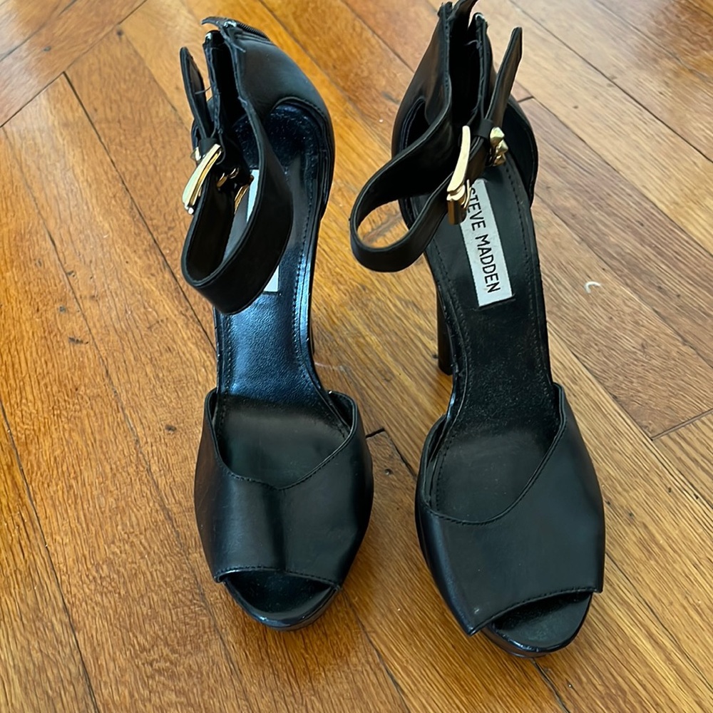 Steve Madden-VueDue-black leather stiletto platform shoes